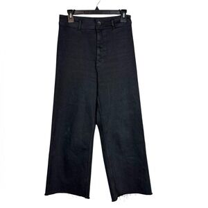 Zara Womens Baggy Wide Leg Jeans Size 8 Grunge Y2K Festival Black Streetwear